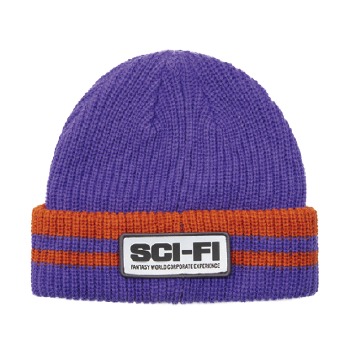 Reflective Patch Striped Beanie